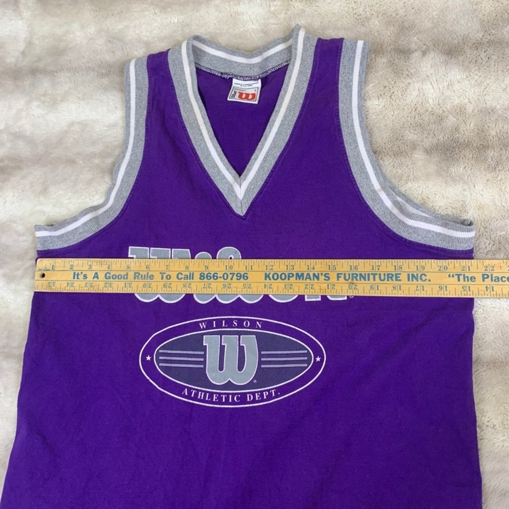Wilson Mens Athletic Dept Tank Top V-Neck Jersey Large Vintage Style 90's - Picture 2 of 7